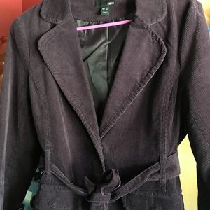 Deep eggplant purple corduroy blazer
